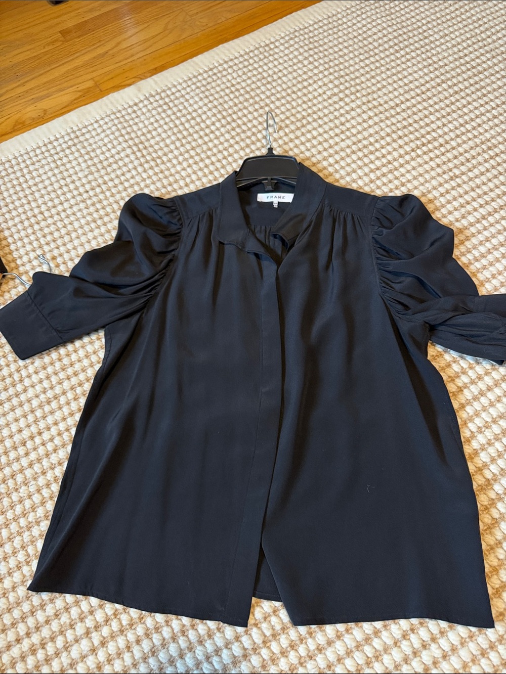 FRAME Black Silk Blouse, size M